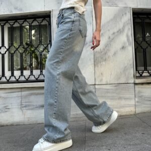 Washed Blue Baggy Jeans